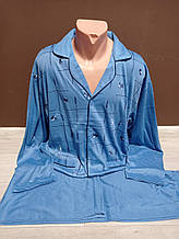 Піжама чоловіча на ґудзиках Угорщина  50-60 розміри сіра та блакитна двійка кофта з довгим рукавом та штани