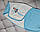 Пелюшка-кокон Раета, трикотаж на байці, на липучці, блакитна 0-1 міс, фото 9