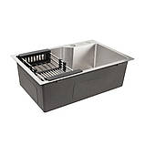 Кухонна мийка Platinum Handmade 6543 з дозатором і кошиком сталь 3,0/0.8, фото 3