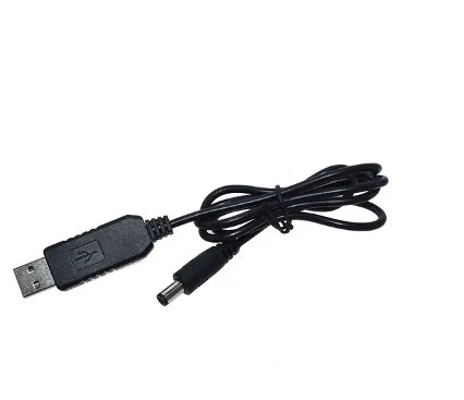 Кабель перетворювач напруги DC-DC 5V на 12 V USB-5.5 2.1 мм для живлення роутера