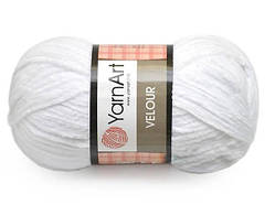 Пряжа для в'язання YarnArt Velour. 100 г. 170 м. Колір білий 840