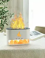Соляна лампа "Flame-101" з ультразвуковим зволожувачем повітря та нічником білого кольору