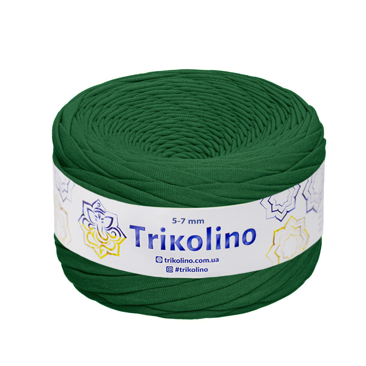 Трикотажна пряжа Trikolino, 5-7 мм., 100 м., Зелений, нитки для в'язання, фото 1