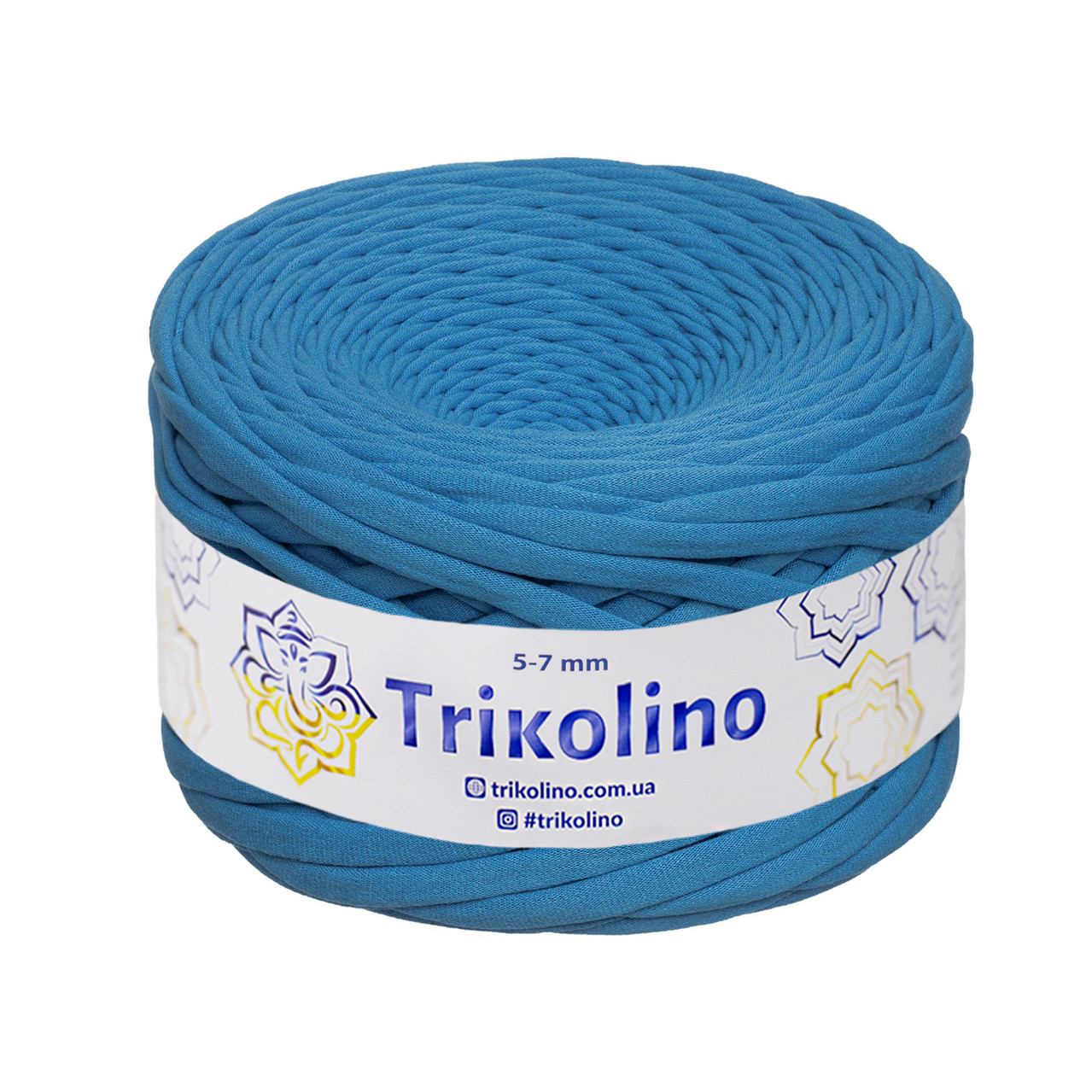 Трикотажна пряжа Trikolino, 5-7 мм., 100 м., Небесно-блакитний, нитки для в'язання, фото 1