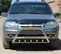 Передній захист кенгурятник WT004 (нерж) Chevrolet Niva 2002-2009