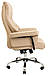 Крісло комп'ютерне з підлокітниками для офісуoolongress бежевий шкірозамінник хром Richman, фото 3