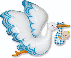 Фольгована куля Лелека хлопчик  (Flexmetal) в упаковці