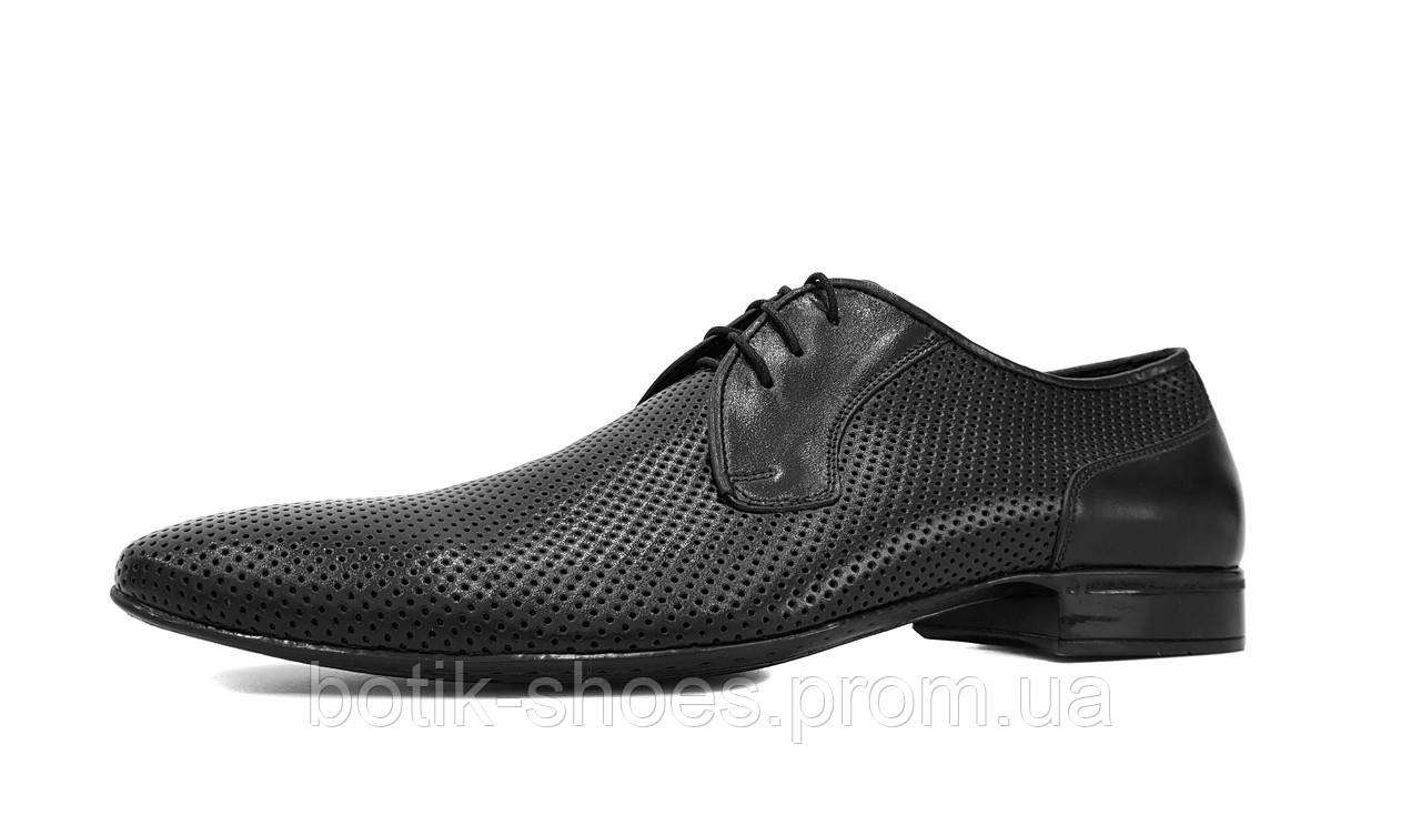 Мужские кожаные туфли классические под костюм нарядные модные стильные польские черные 44 размер Basso 1010 - фото 1 - id-p144324311