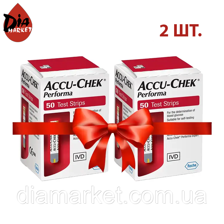 Тест-смужки Акку-Чек Перформа (Accu-Chek Performa) - 2 упаковки по 50 шт.