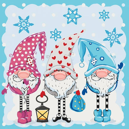 KHO2327 Набір для розпису за номерами Діти Маленькі помічники 40 * 40 см, фото 1