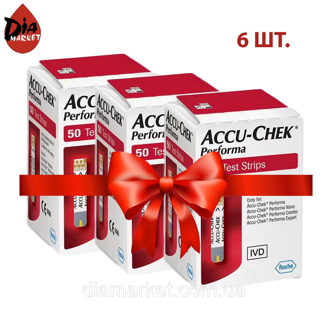 Тест-смужки Акку-Чек Перформа (Accu-Chek Performa) - 6 упаковок по 50 шт.