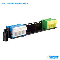 Держатель с клеммами HAGER PE/N 11xN+11xPE / 3xN+3xPE для 1-рядных щитков Volta