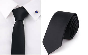 Краватка чорний однотонна