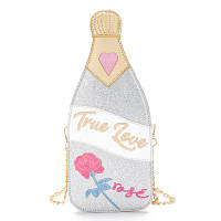 Срібляста сумка у формі пляшки шампанського "True love"