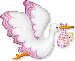 Фольгована куля Лелека дівчинка (Flexmetal) в упаковці