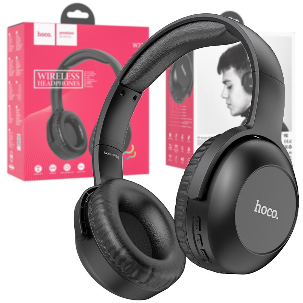 Бездротові накладні навушники HOCO W33 Bluetooth Чорні