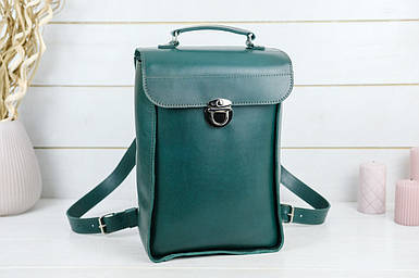 Жіночий шкіряний рюкзак Палермо, натуральна шкіра італійський Краст, колір Зелений