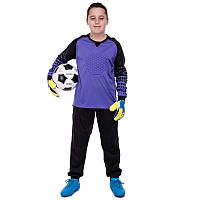 Форма футбольного вратаря детская форма вратарская детская Zelart 7607B размер 24 135-140см Violet-Black