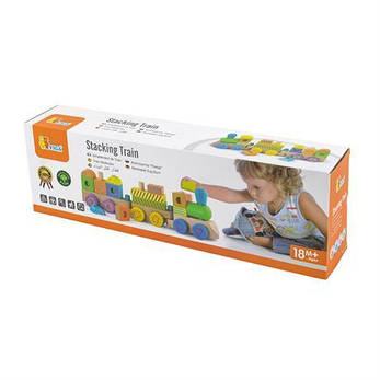 Дерев'яний потяг-пірамідка Viga Toys Кубики (50572), фото 4