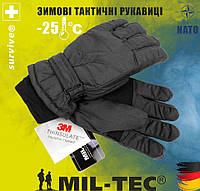 Зимние тактические перчатки MIL-TEC THINSULATE 3M Чорный M, L, XL XL