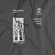 Унісекс патріотичний сірий худі з принтом "Маріуполь - місто Марії"  / оригінальний дизайн, фото 2