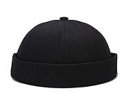 Докер, кепка черная, бейсболка без козырька, Docker cap, мужская кепка без козырька, кепка бини