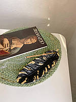 Гипсовая подставка Перо под благовонии с золотым декором, для аромапалочек и пало санто 24х3см