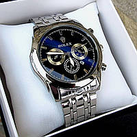 Стильные молодежные мужские часы на руку серебряные