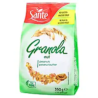 Сухі сніданки гранолу горіхова Sante Granola, 350 г, мюслі з арахісом і арахісовою пастою, кранчі