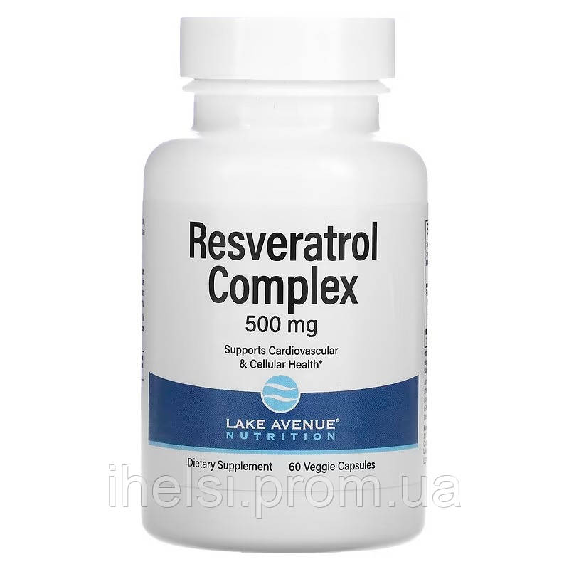 Lake Avenue Nutrition, Комплекс с ресвератролом, 500 мг, 60 капсул - фото 1 - id-p1744876499