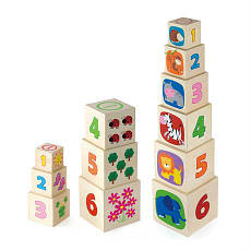 Дерев'яні кубики-пірамідка Viga Toys з цифрами (50392), фото 4