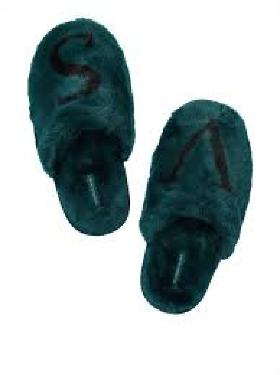 Домашні тапочки Victoria's Secret Closed Toe Faux Fur Slipper Deepest Green M