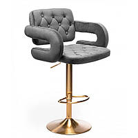 Візажне крісло Hrove Form VR8403W графіт велюр золота основа