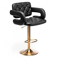 Візажне крісло HPove Form VR8403W чорний золота основа