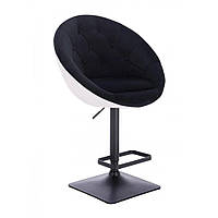 Визажное кресло Hrove Form VR8516W велюр черный с белым черная основа