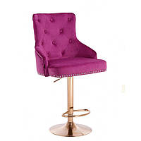 Візажне крісло хокер з регулюванням висоти Hrove Form VR654W фуксія золота основа