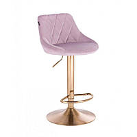 Візажний стілець хокер з регулюванням висоти Hrove Form VR1054W верес велюр золота основа