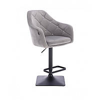 Візажне крісло хокер з регулюванням висоти Hrove Form VR832W сталевий велюр чорна основа