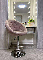 Візажне крісло хокер з регулюванням висоти Hrove Form VR8516W велюр верес