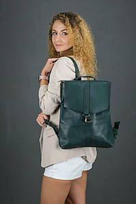 Жіночий шкіряний рюкзак Монако, натуральна шкіра італійський Краст колір Зелений
