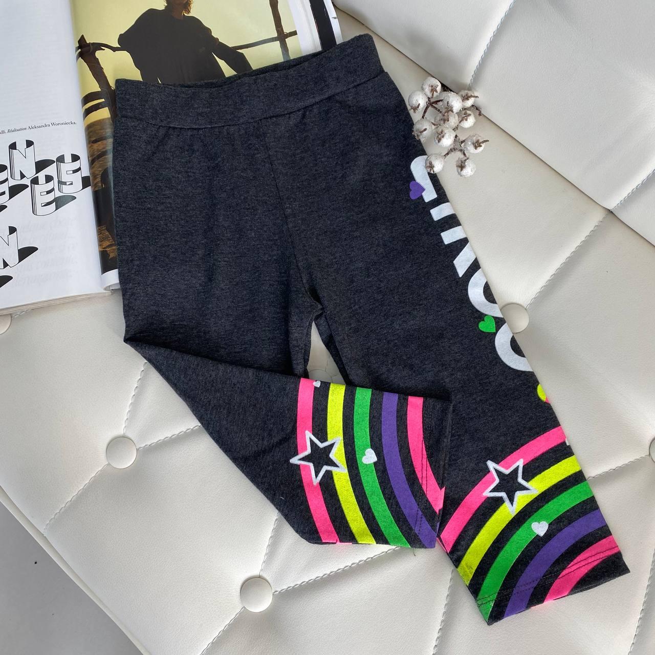 Легінси для дівчинки збоку з написом Likee Сірі 246 Viollen, Серый, Девочка, Весна Лето, 3 года, фото 1