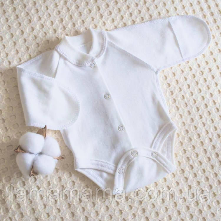 Боді з довгим рукавом для передчасно народжених дітей Крихітка Інтерлок Білий BetiS