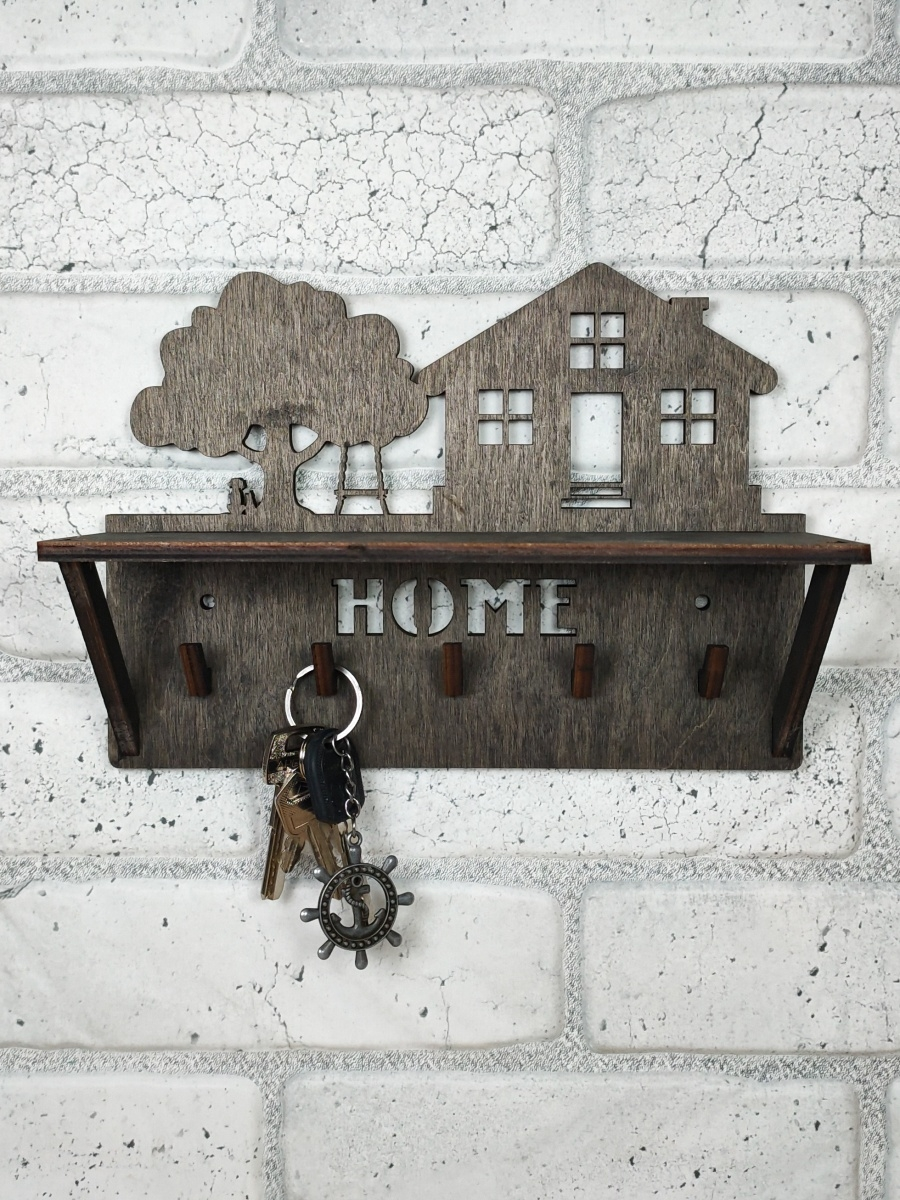 Дерев’яний тримач для ключів Home 25х17см, фото 1