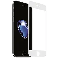 Захисне скло на Iphone SE2 біле клейовий шар по всій поверхні