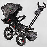 Дитячий велосипед триколісний з батьківською ручкою Best Trike 6088 F — 611-33 з надувними колесами, фото 6
