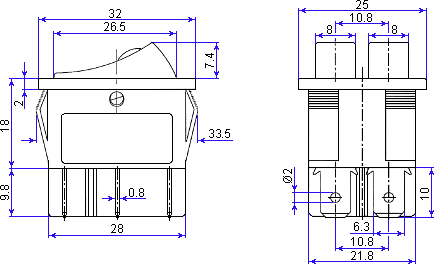 Кнопка выключатель 16А 250V