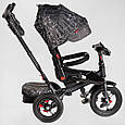 Дитячий велосипед триколісний з батьківською ручкою Best Trike 6088 F — 611-33 з надувними колесами, фото 4