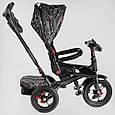 Дитячий велосипед триколісний з батьківською ручкою Best Trike 6088 F — 611-33 з надувними колесами, фото 5