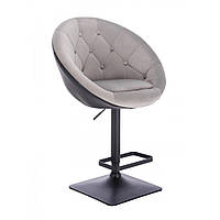 Визажное кресло Hrove Form VR8516W велюр серый с черным черная основа