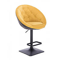 Визажное кресло Hrove Form VR8516W велюр желтый с черным черная основа
